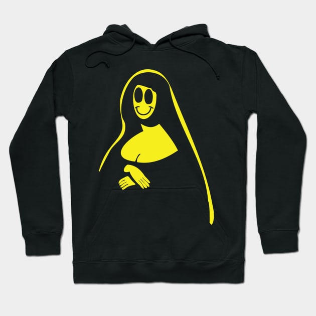 Minimalist Mona Lisa Happy Face Hoodie by pelagio